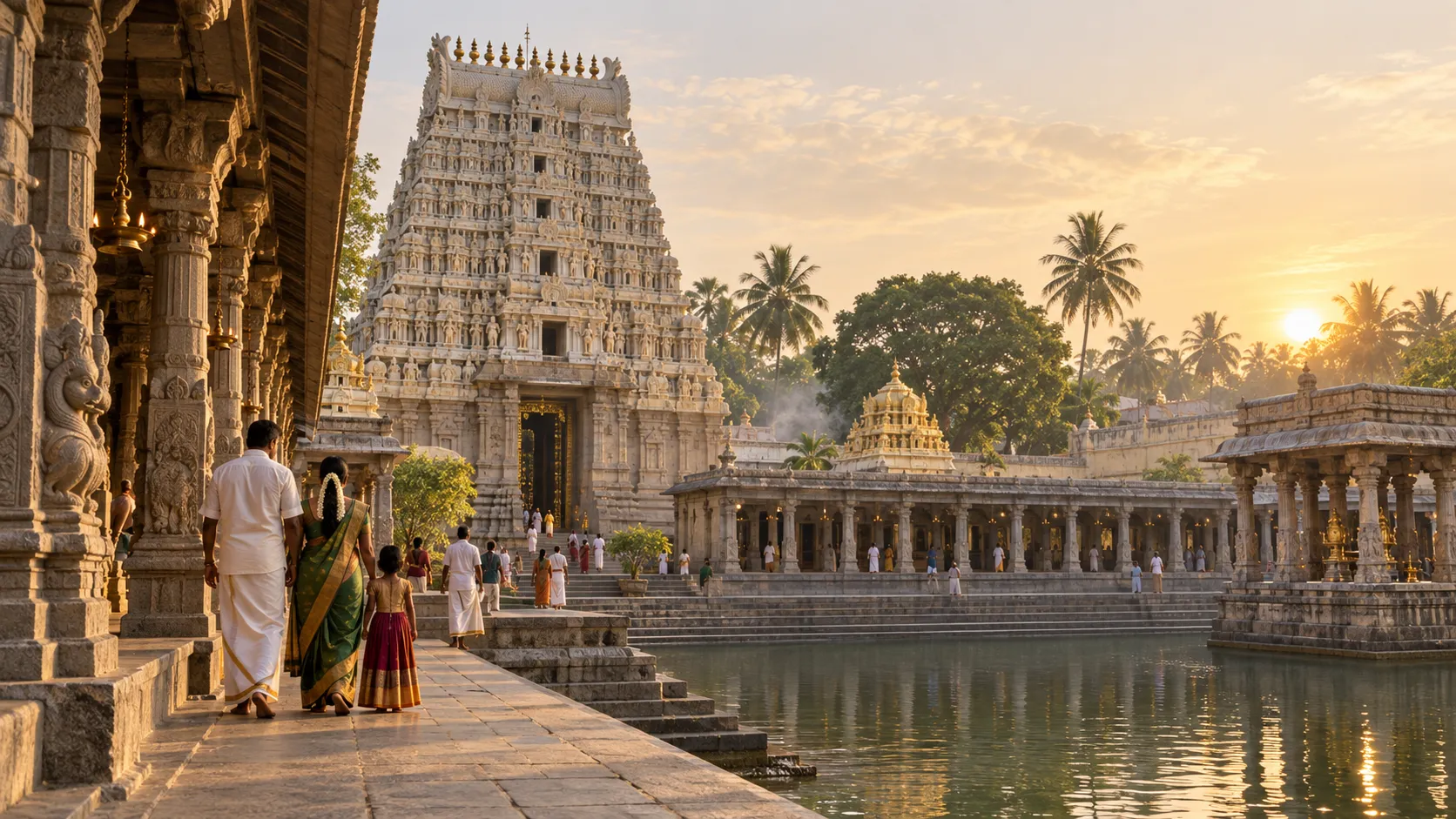 Artistic impression of a Kanchipuram spiritual journey